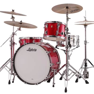 Ludwig *Pre-Order* Classic Maple Red Sparkle Custom Kit 20x16, 12x8, 13x9, 14x14, 16x16 Drums Shell Pack | Made in the USA | NEW | Special Order | Authorized Dealer image 3