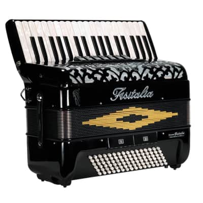 Fisitalia Model 37.34 - 37/96 LMM 3/4 - Black Accordion with Red/Gold Bellows image 4