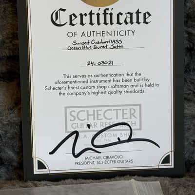 Schecter USA Custom Shop Sunset Custom-II 2024 - Ocean Blue Burst Satin image 12