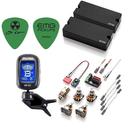 EMG DE Set Black David Ellefson Of Megadeth 4 String Soapbar Active Bass Pickups 35DC & 35CS (TUNER) image 1