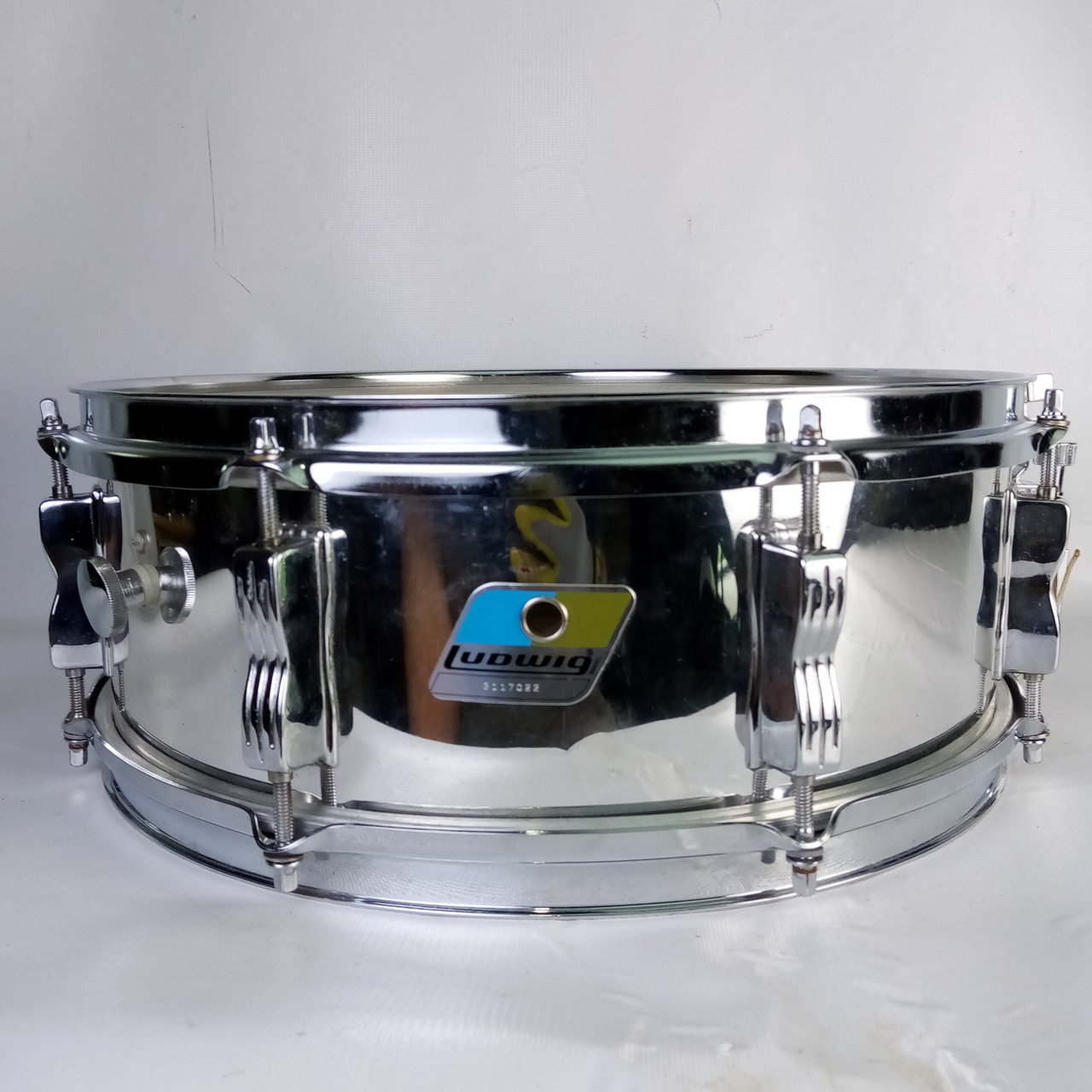 Ludwig S/L-600 Snare Drum Vintage 80s 4Ply Chrome Wrap P85 Throw-Off 8-Lug USA* — main photograph