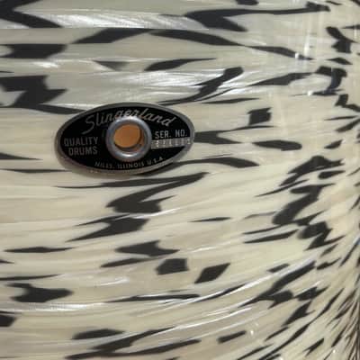 1985 Slingerland Magnum "Holland" Drum Set White Tiger Pearl 24/13/16/18 image 7