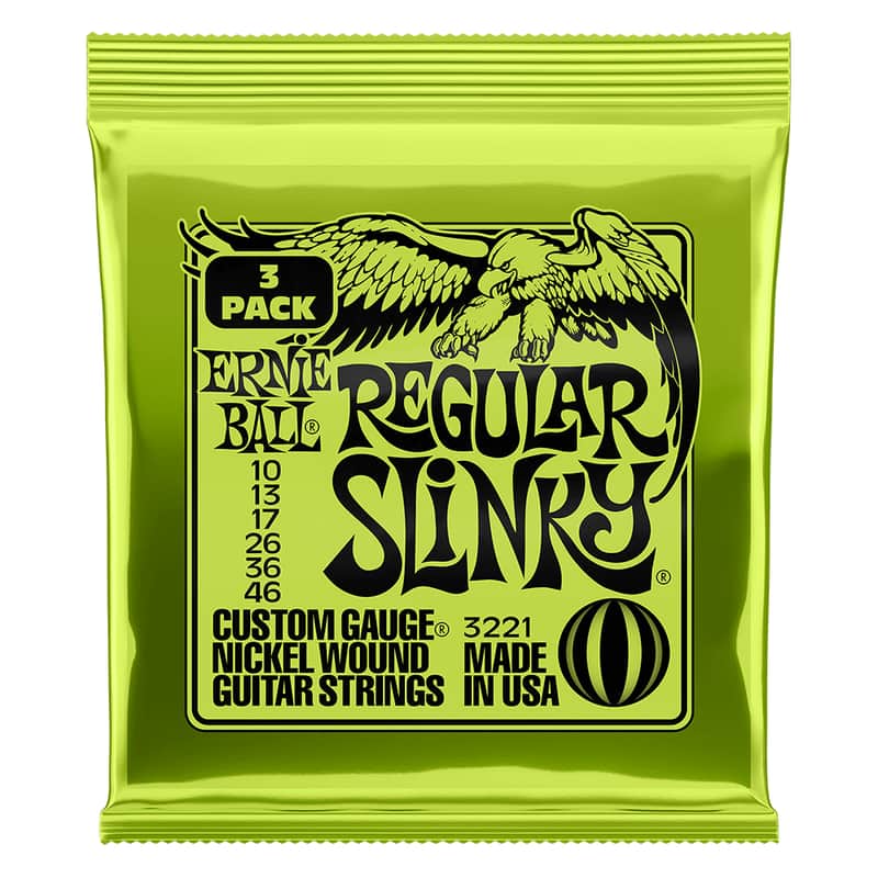 Ernie Ball - P03221 - Regular Slinky Nickel Wound Electric Guitar String Set - 10-46 Gauge - 3 Pack (P03221) image 1