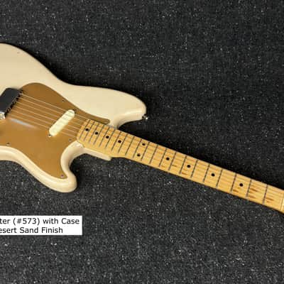 1957 Fender Musicmaster (#573) with Case Original Desert Sand Vintage Finish image 3