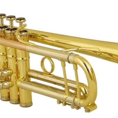 Wisemann 0901TR Trumpet - Brass lacquered, with canvas case and mouthpiece image 1