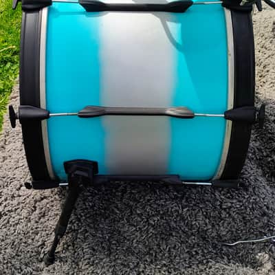 90's-00's Premier Teal/Silver Duco 6PC Drum Set image 7