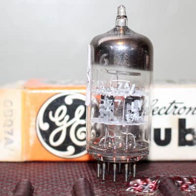 GE 6BZ7 6BQ7 6BK7A TIGHT BALANCE GRAY PLATE HALO GETR NOS+ NIB VINTAGE 1966 image 2