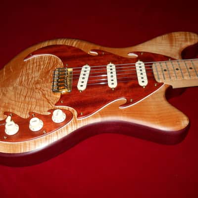 Custom Hand-Built  Purpleheart and Flame Maple "Sollow-Body" Guitar image 2