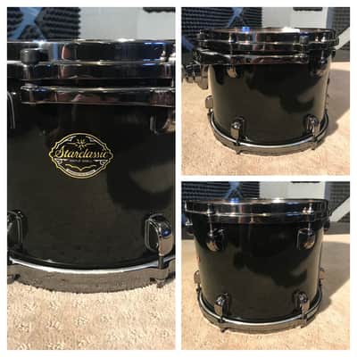 Tama Starclassic Maple 10, 12, 16, 22 Piano Black Drum Set w/Cases Made In Japan image 13