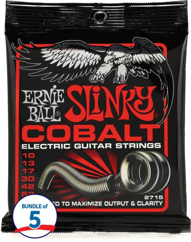 Ernie Ball 2715 Skinny Top/Heavy Bottom Slinky Cobalt Electric Guitar Strings - .010-.052 (5-pack) image 1