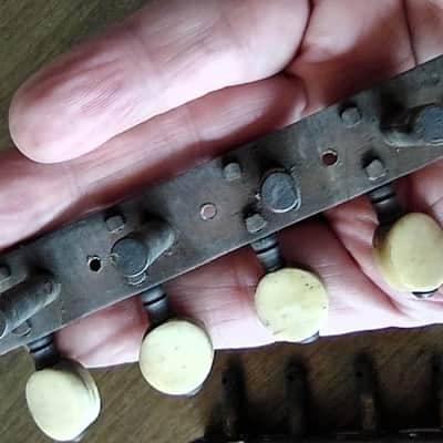 Antique Mandolin pre-1900 Brass Tuners, Bridge & Tailpiece Lot image 10