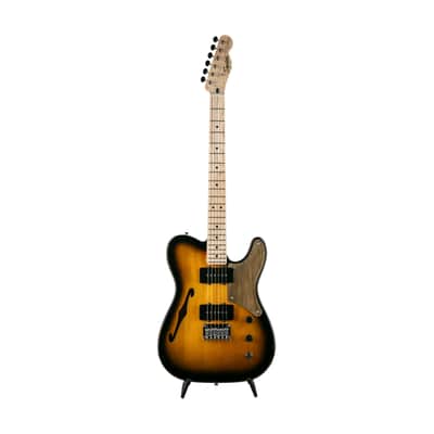 Squier Paranormal Series Cabronita Thinline Telecaster Electric Guitar, 2-Tone Sunburst, CYKH2100XXXX image 1