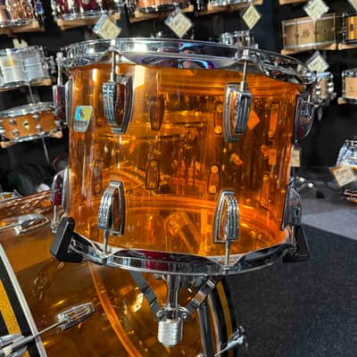 Vintage Ludwig Amber Vistalite 4-Piece Zep Bonham 14/16/18/26 Drum Kit Set image 10