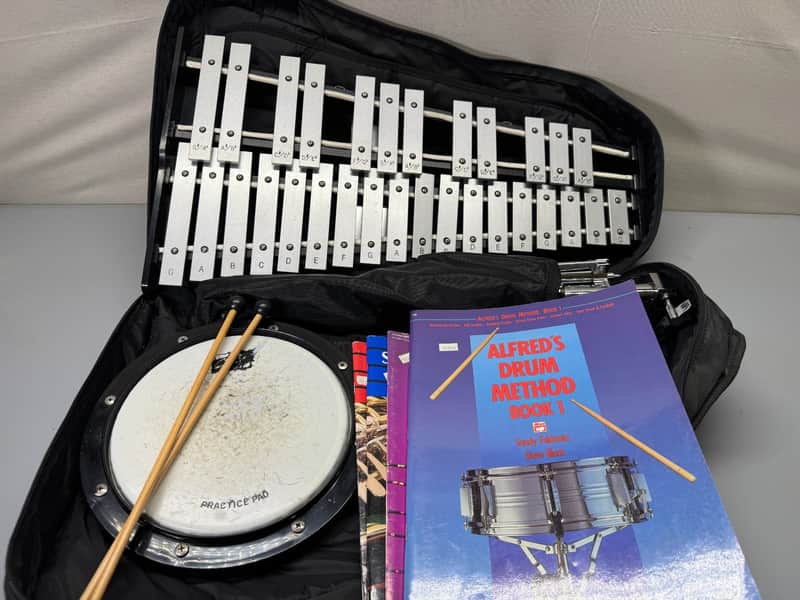 Kaman CB700 Xylophone Percussion 30 Key Glockenspiel Case Drum Pad Complete Set image 1