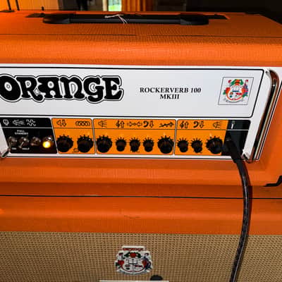 Orange Rockerverb 100 MKIII Tube Amp Head + Orange 2 X 12" Celestion closed-back guitar cabinet PRO GUITAR RIG: comes with amp head flight case + 2 Orange footswitches image 5