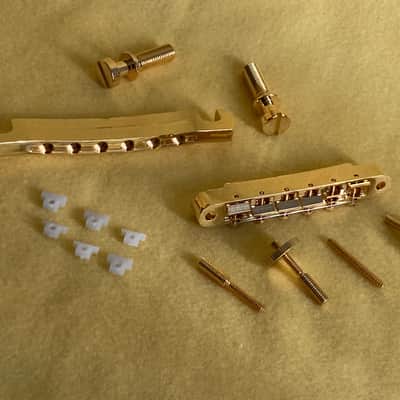 Gibson ABR-1 “Wired” Bridge and Lightweight Aluminum Stop Bar Tailpiece-Combo-Gold image 3