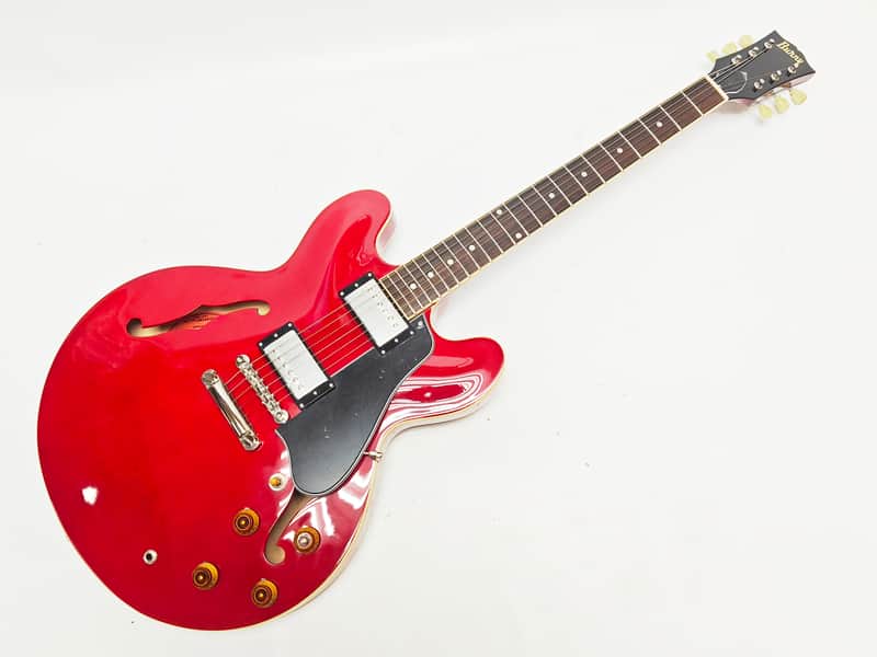 Burny RSA-100 CR Cherry Red Made in Japan 2002 Semi Hollow Body Electric Guitar, o5295 image 1