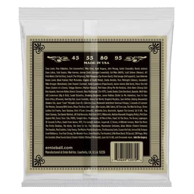 Earthwood Phosphor Bronze Acoustic Bass Strings 45-95 Gauge Set; 92 Cu 7.7 Tn 0.3 P wire wrapped over Tn-plated hi-C hex-steel core image 2