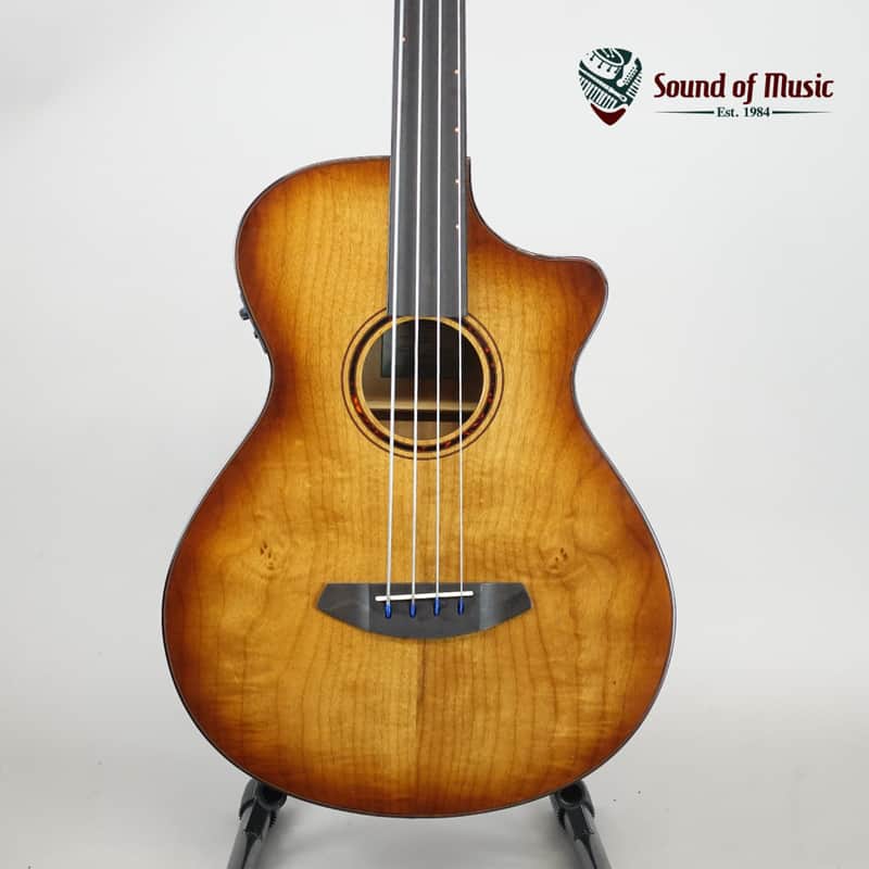Breedlove Pursuit Exotic S Concerto Amber Fretless Bass CE Myrtlewood - (Used)