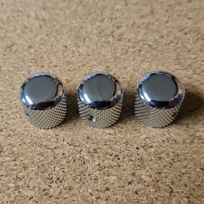 Fender Cobain Jaguar Knobs, set of 3, Chrome domed tele knobs image 1