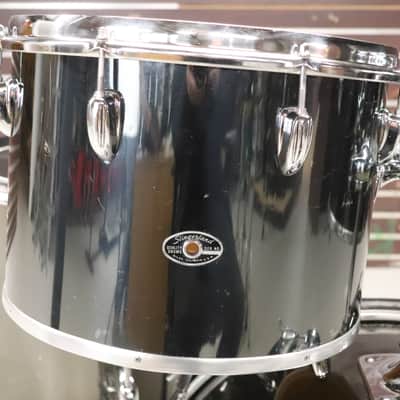 Slingerland 4pc Concert Tom Drum Kit Set Black Chrome Over Maple Vintage 1970's image 7