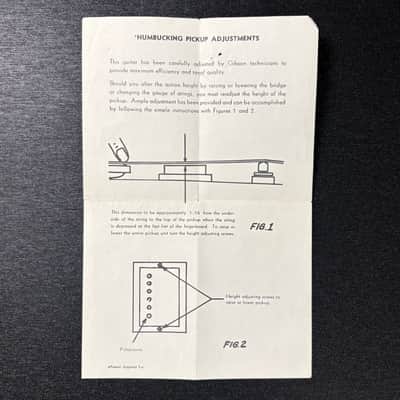 1950s/60s Vintage Gibson PAF Humbucking Pickup Adjustment Diagram! image 1