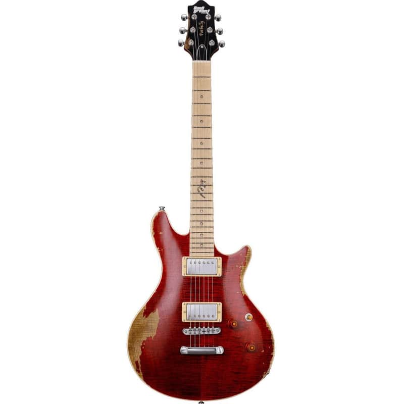 ESP BanG Dream! POTBELLY FM Rāna -Distressed See Thru Wine Red