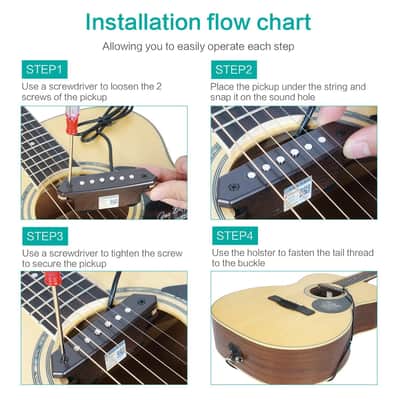 Skysonic A-810 Acoustic Guitar Pickup Double coil Sound hole Pickup with Tone and Volume Control,price include the import duty for US buyer image 6