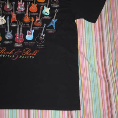 new old stock (NO paper hang-tag) A+ Taboo Rock Rock and Roll Guitar Heaven Shirt (XL) Black T shirt w/ many iconic guitars graphic (NO packaging) image 19