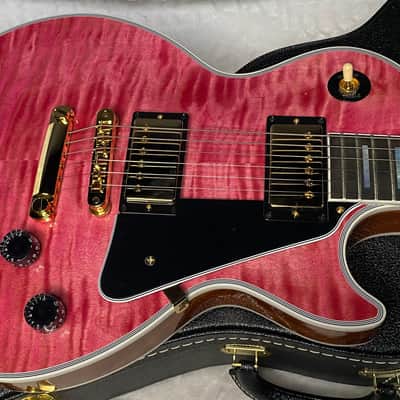 NEW! Gibson Dealer Select Custom Shop Les Paul Custom AAA Figured Top - Transparent Pink - Authorized Dealer - WOW! 8.65 lbs - G06982 image 3