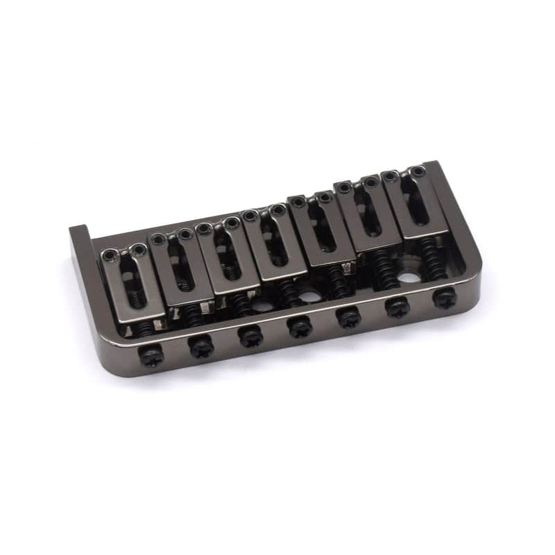 KD By AxLabs 7-String Hardtail Bridge - String-Through-Body, 4-Screw Mount, 10.5 mm Spacing- Black Nickel image 1