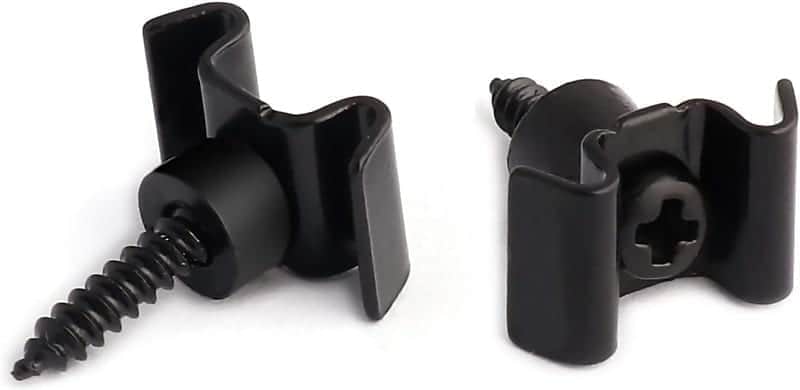 Guitar String Trees String Retainer Guides Compatible with Strat Tele Style Electric Guitar Parts Replacement Pack of 2pcs with Mounting Screws Black. image 1
