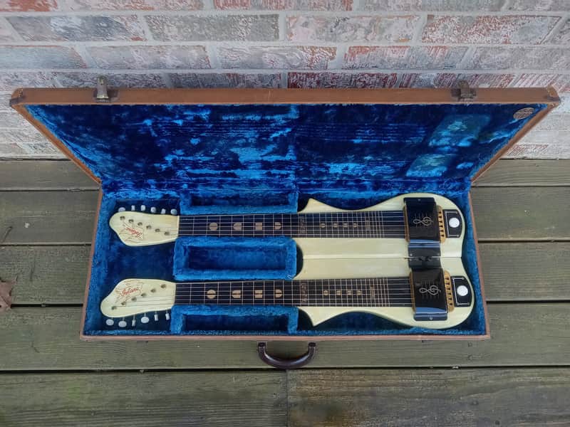 Vintage 1950 Oahu Iolana Double Neck Six String Lap Steel Guitar w