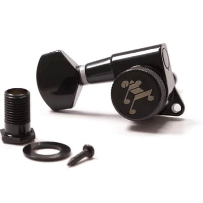 Genuine Tone Ninja 19:1 Locking Single Tuner, 22mm Post, Black - Treble Side