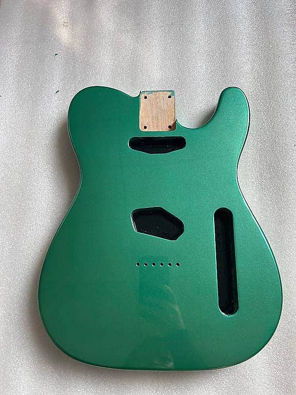 Alder Wood Metallic Green Telecaster Tele Style Guitar Body image 1