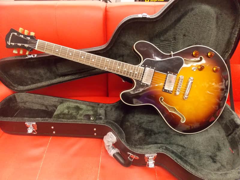 Eastman T386 Sunburst Thinline Semi-Hollow Electric Guitar w/ Case: Open Box image 1
