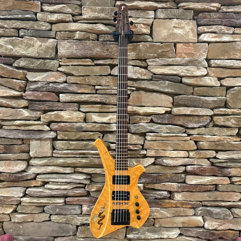 Fleishman 5-String Natural Dragon Bass *AS-IS NEEDS WORK* w/ Flight Case image 1