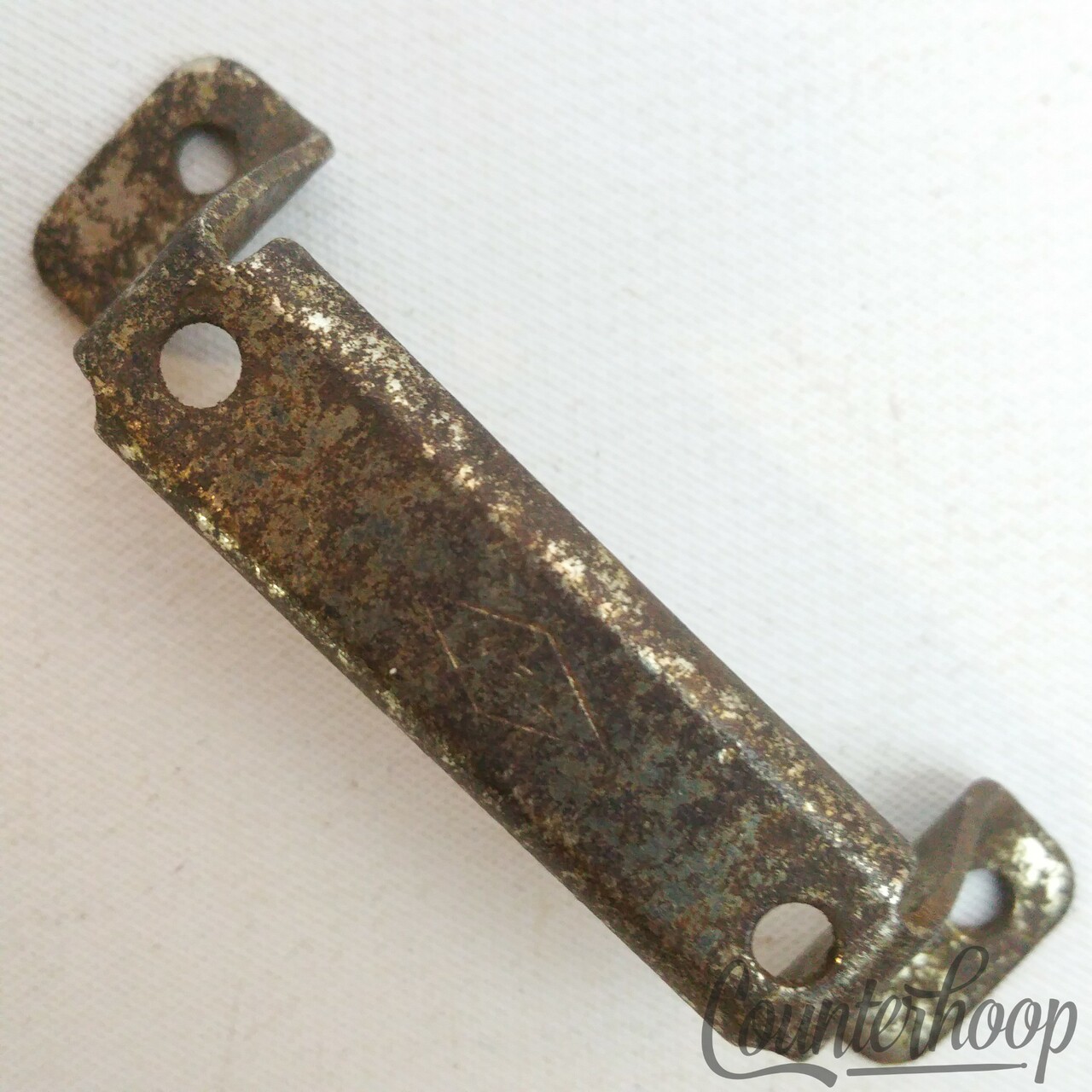 WFL Diamond-Stamped Butt Plate Nickel Vintage 40s Snare Drum Part Chicago Ludwig — main photograph