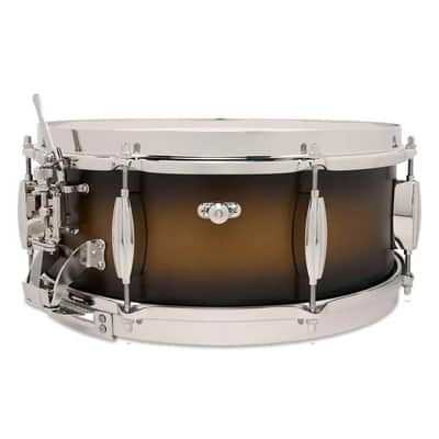 Slingerland Radio King Solid Maple Snare Drum 14x5.5 Black & Gold Lacquer image 3