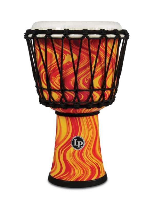 Latin Percussion LP1607OM World 7" Rope Circle Djembe, Orange Marble image 1