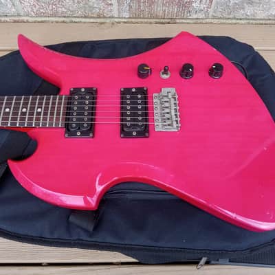 Vintage 1980's BC Rich NJ Series Mockingbird Electric Guitar w/ Gig Bag! Hot Pink, Japan! image 3