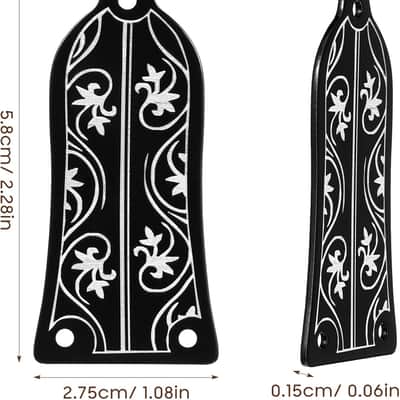 Gr34 Guitar Truss Rod Cover Core Cover for Electric Guitars with Screws Bell-Shaped Flower Pattern 2.28X1.08X0.05In image 3