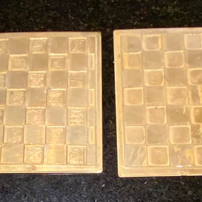 Circa 1980’s Gibson brass templates used for Rick Nielsen of Cheap Trick guitar. Gibson Korina Flying V inlays. image 4