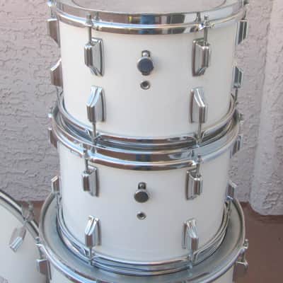 Rogers Vintage Londoner Drum Set Fullerton  White Swivomatic Script 22,12,13,16 READ image 18