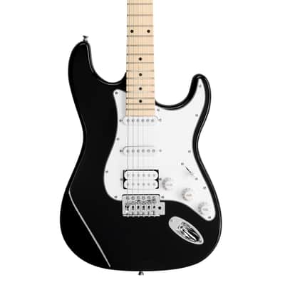 Glarry GST Stylish H-S-S Pickup Electric Guitar Kit with 20W AMP Bag Guitar Strap 2020s - Black image 4