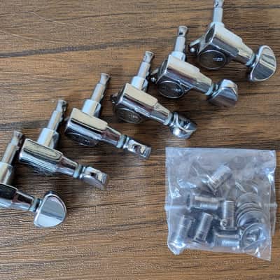 Crafter 10mm 6 in Line Right Handed Electric Guitar Tuners Kidney Buttons image 1