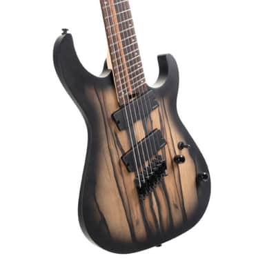 Cort KX507 7-String Multi-Scale Electric Guitar - Pale Moon Ebony Black Burst image 3