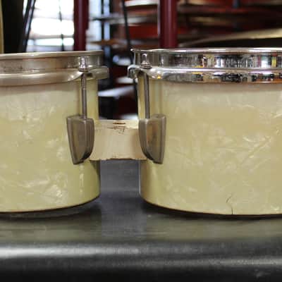 1940's Ludwig WFL Bongos in White Marine Pearl image 7