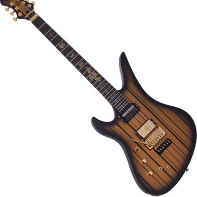 Schecter Custom-S Left-Handed Electric Guitar Satin Gold Burst image 3