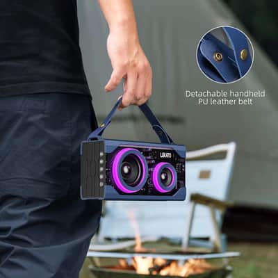 LEKATO Bluetooth Speaker, Portable Transparent Wireless Speakers with Bass, Shower Speaker Mixed RGB Light, 25W HD Stereo Sound, 12H+ Playtime, Waterproof Party Speaker Gifts for Travel Outdoor Beach image 2